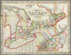 Map of Canada East 1855